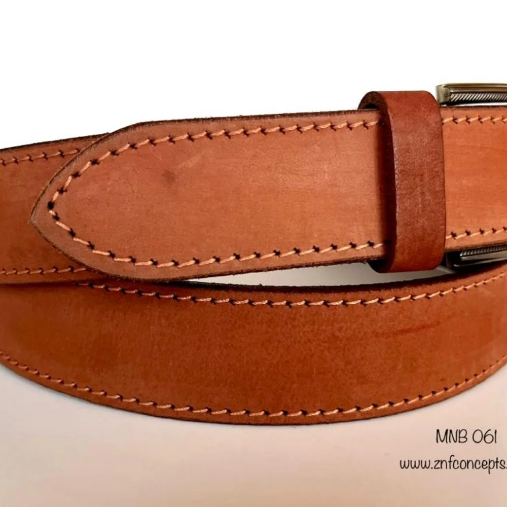 Nubuck Leather Belt, Genuine Leather belt - Picture 4 of 8